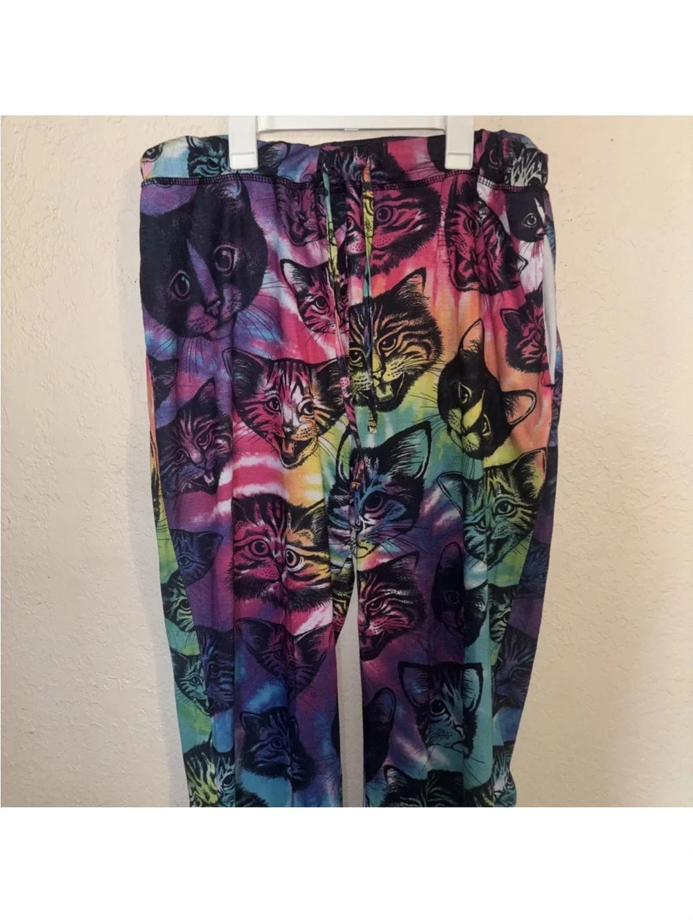 Womens Rainbow Cat Print Lounge Pants - Multicolor
